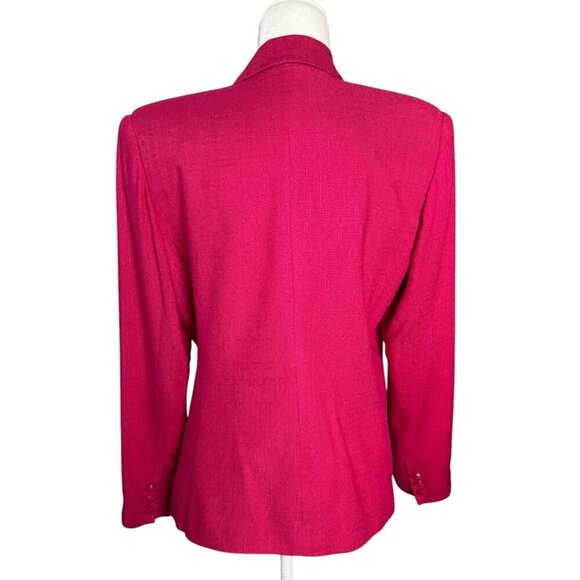 GILMOR Two Piece SET Skirt Set Barbie Hot Pink Double-Breasted Women's Sz 10 - Picture 9 of 9